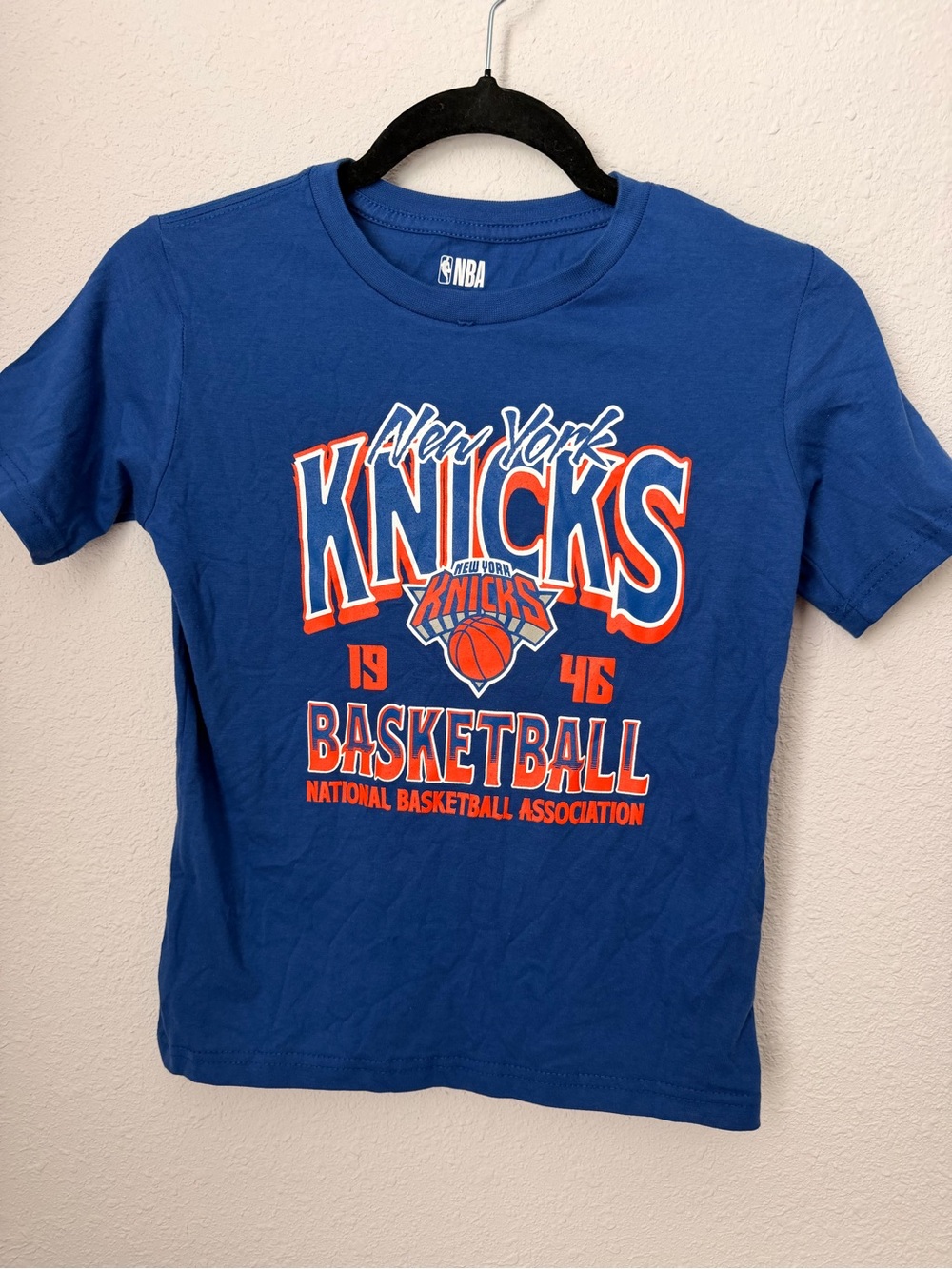 NBA New York Knicks Royal Blue and Orange Kids Tee